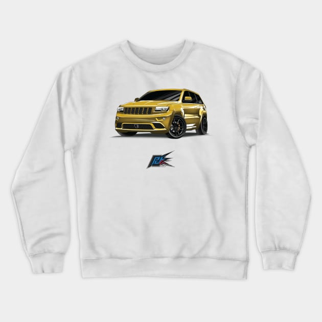 jeep cherokee srt8 yellow Crewneck Sweatshirt by naquash